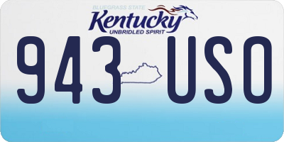 KY license plate 943USO
