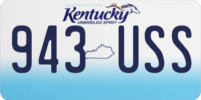 KY license plate 943USS