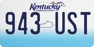 KY license plate 943UST