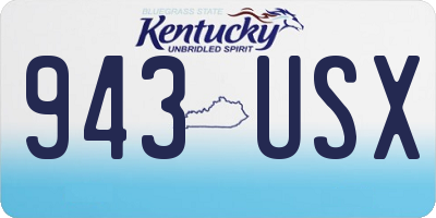KY license plate 943USX