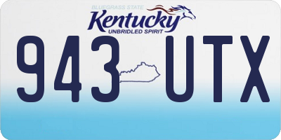 KY license plate 943UTX