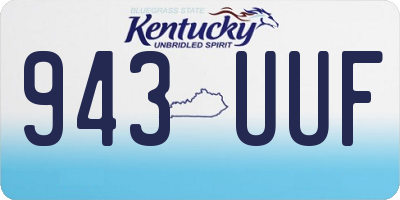 KY license plate 943UUF