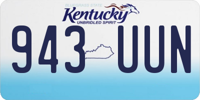 KY license plate 943UUN