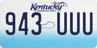 KY license plate 943UUU