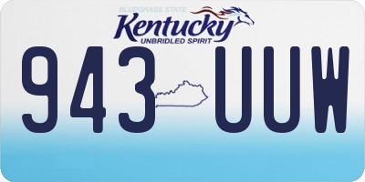 KY license plate 943UUW