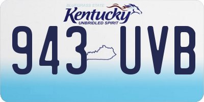 KY license plate 943UVB