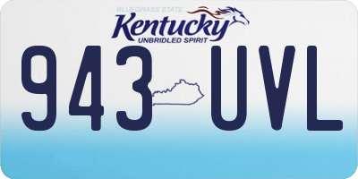 KY license plate 943UVL