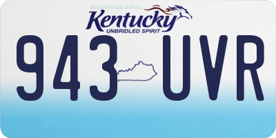 KY license plate 943UVR