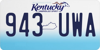 KY license plate 943UWA