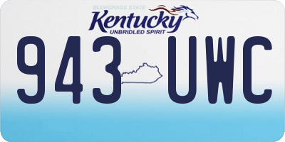KY license plate 943UWC