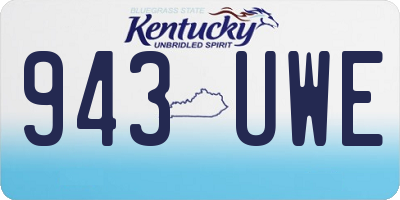 KY license plate 943UWE