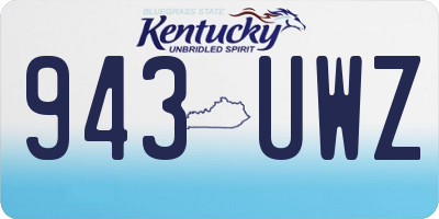 KY license plate 943UWZ