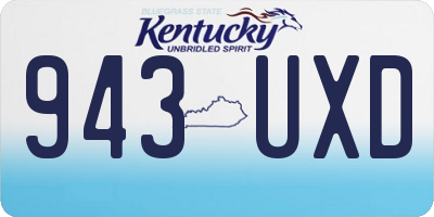 KY license plate 943UXD