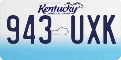KY license plate 943UXK