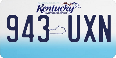 KY license plate 943UXN