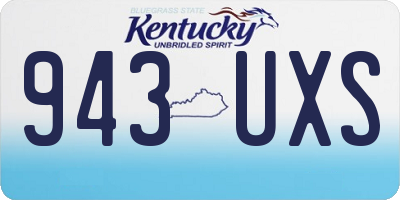KY license plate 943UXS