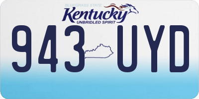 KY license plate 943UYD