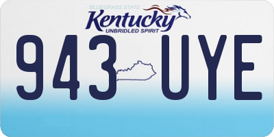 KY license plate 943UYE
