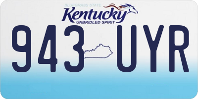 KY license plate 943UYR