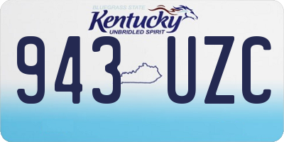 KY license plate 943UZC