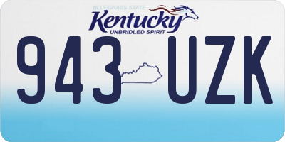 KY license plate 943UZK