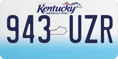 KY license plate 943UZR