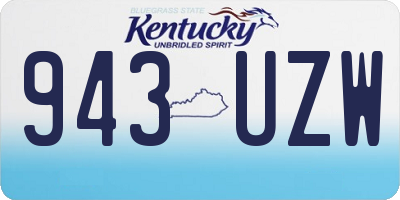 KY license plate 943UZW