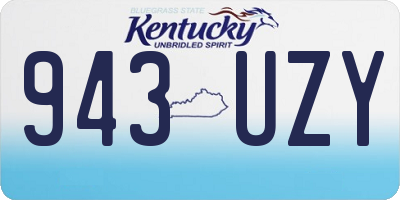 KY license plate 943UZY