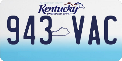 KY license plate 943VAC