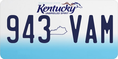 KY license plate 943VAM