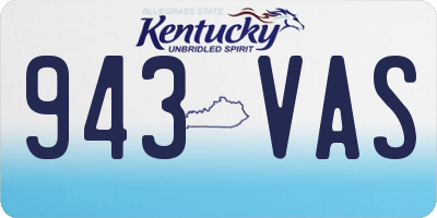 KY license plate 943VAS