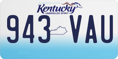 KY license plate 943VAU
