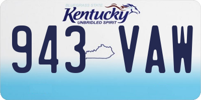 KY license plate 943VAW