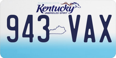 KY license plate 943VAX