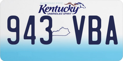 KY license plate 943VBA