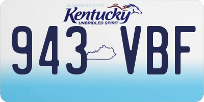 KY license plate 943VBF