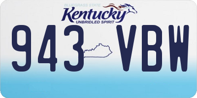 KY license plate 943VBW