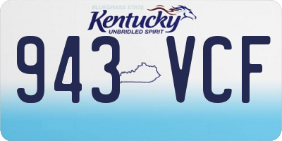 KY license plate 943VCF
