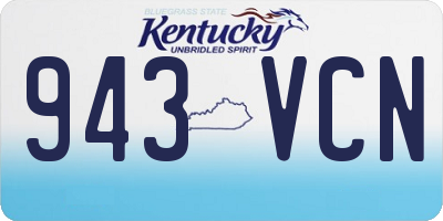 KY license plate 943VCN