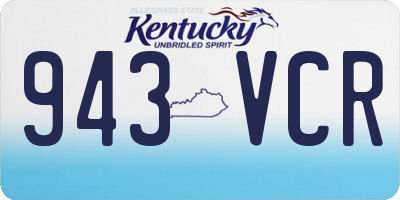 KY license plate 943VCR