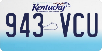 KY license plate 943VCU