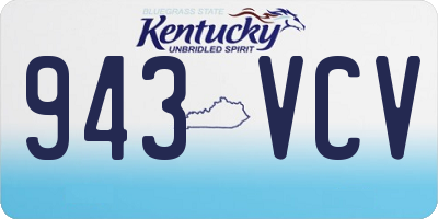 KY license plate 943VCV