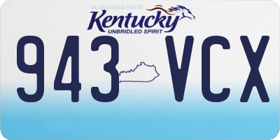 KY license plate 943VCX