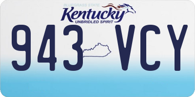 KY license plate 943VCY