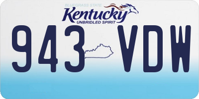 KY license plate 943VDW