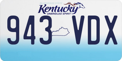 KY license plate 943VDX