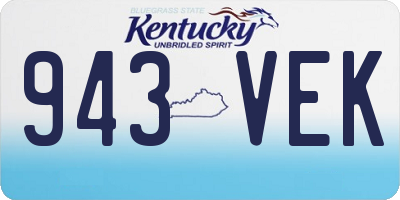 KY license plate 943VEK