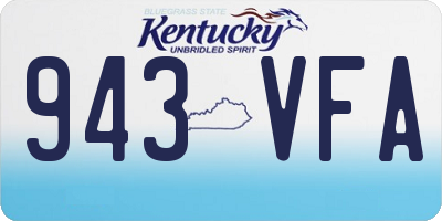 KY license plate 943VFA