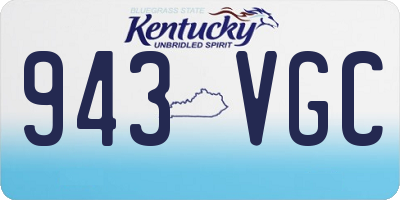 KY license plate 943VGC