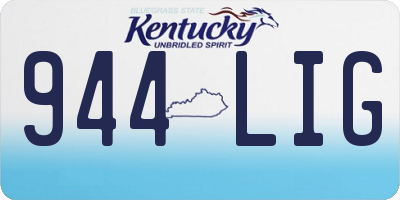 KY license plate 944LIG